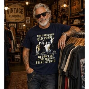 Vintage Rolling Stones Old People Graphic   T Shirt Gildan Large Rock Tee Jagger